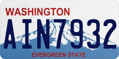 WA license plate AIN7932