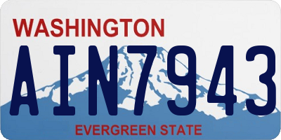 WA license plate AIN7943