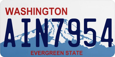 WA license plate AIN7954