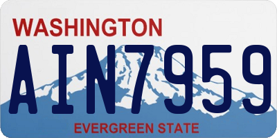 WA license plate AIN7959