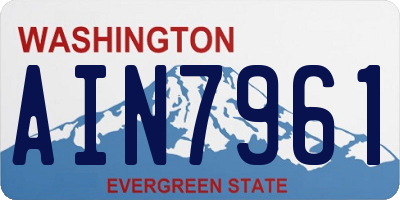 WA license plate AIN7961