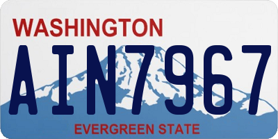 WA license plate AIN7967