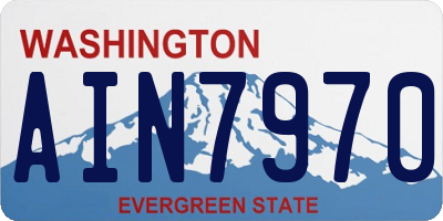 WA license plate AIN7970