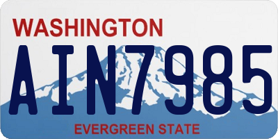 WA license plate AIN7985
