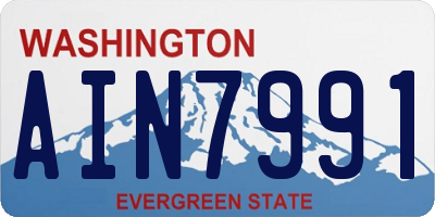 WA license plate AIN7991