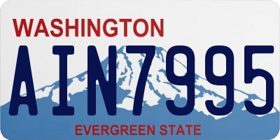 WA license plate AIN7995