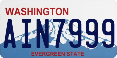 WA license plate AIN7999