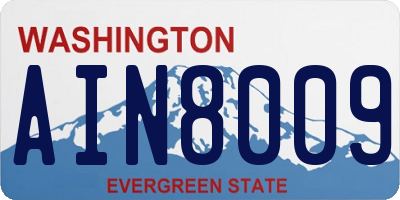 WA license plate AIN8009
