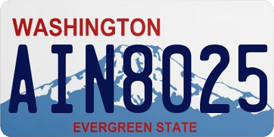 WA license plate AIN8025