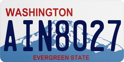 WA license plate AIN8027