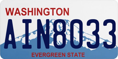 WA license plate AIN8033