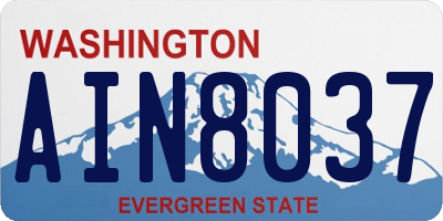 WA license plate AIN8037