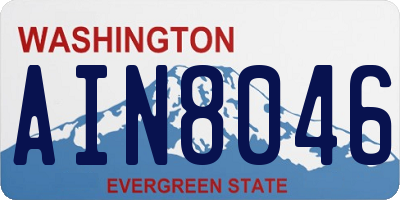 WA license plate AIN8046