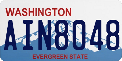 WA license plate AIN8048