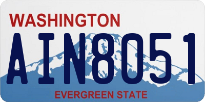 WA license plate AIN8051