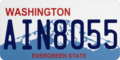 WA license plate AIN8055