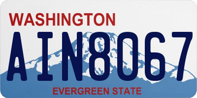 WA license plate AIN8067
