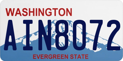 WA license plate AIN8072