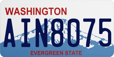 WA license plate AIN8075