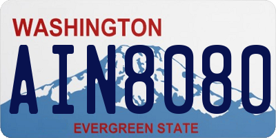 WA license plate AIN8080