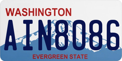 WA license plate AIN8086