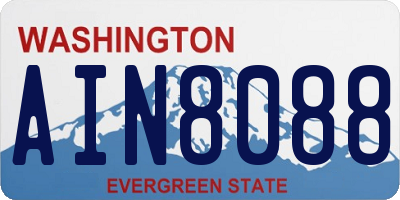 WA license plate AIN8088