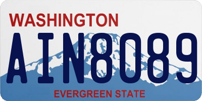 WA license plate AIN8089