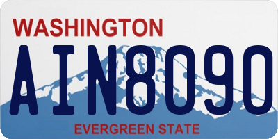 WA license plate AIN8090