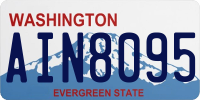 WA license plate AIN8095