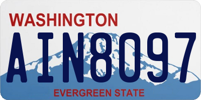 WA license plate AIN8097