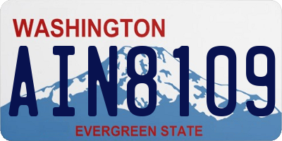 WA license plate AIN8109