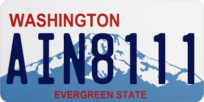 WA license plate AIN8111