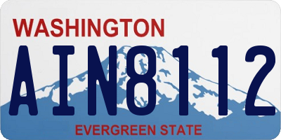 WA license plate AIN8112