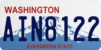 WA license plate AIN8122