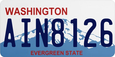 WA license plate AIN8126