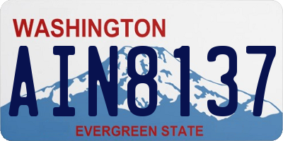 WA license plate AIN8137