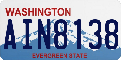 WA license plate AIN8138