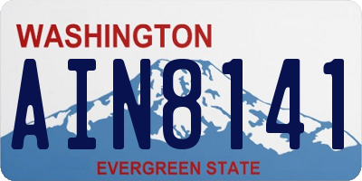 WA license plate AIN8141
