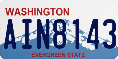 WA license plate AIN8143