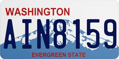 WA license plate AIN8159