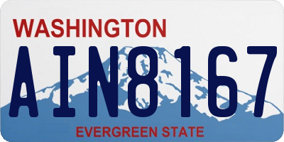 WA license plate AIN8167