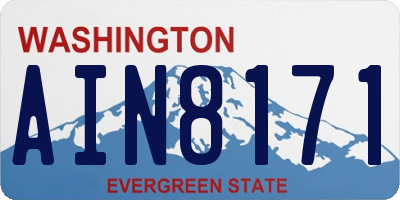 WA license plate AIN8171