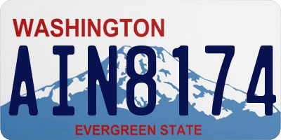 WA license plate AIN8174