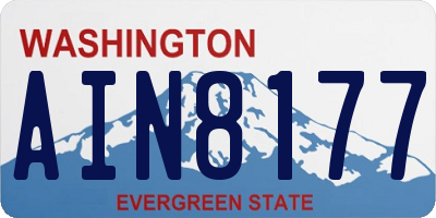 WA license plate AIN8177