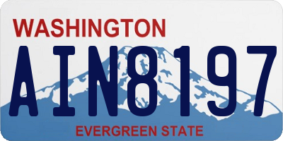 WA license plate AIN8197