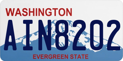 WA license plate AIN8202