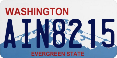 WA license plate AIN8215