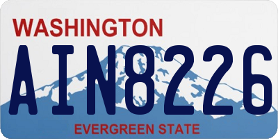 WA license plate AIN8226