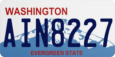 WA license plate AIN8227