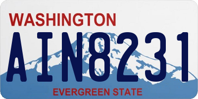 WA license plate AIN8231